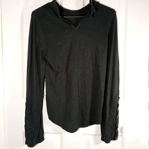 NWT Free People Embroidered Cuff Boho Peasant Top